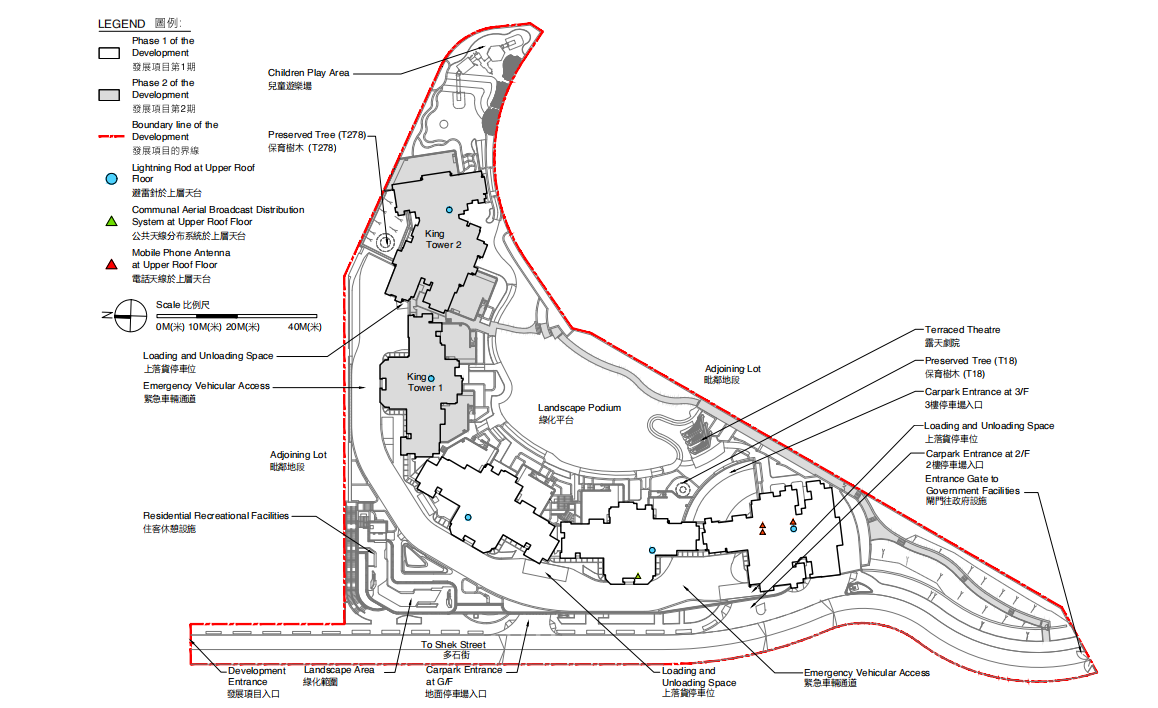 瓏珀山總平面圖 沙田半山項目整體布局