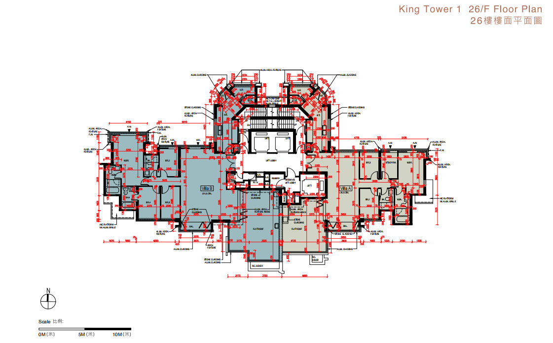瓏珀山平面圖則 70%單位享山巒城景雙景觀布局